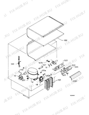 Взрыв-схема холодильника Zanussi ZU4120F - Схема узла Functional parts